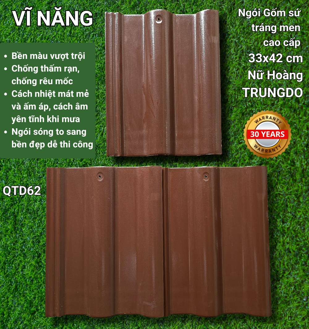 Ngói men NỮ HOÀNG (màu nâu)