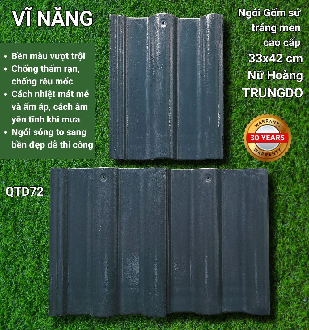 Ngói men NỮ HOÀNG (màu xanh)