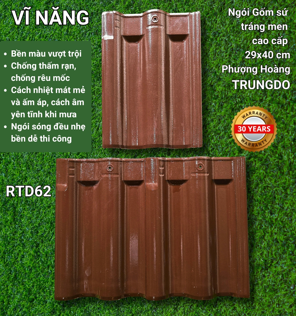 Ngói men PHƯỢNG HOÀNG (màu nâu)