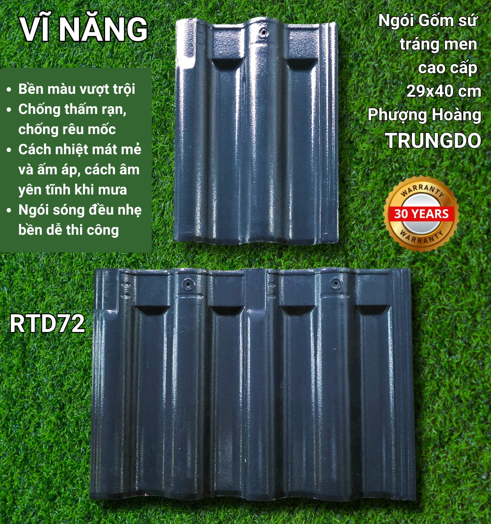 Ngói men PHƯỢNG HOÀNG (màu xanh)